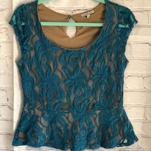 Charlotte Russe teal lace top